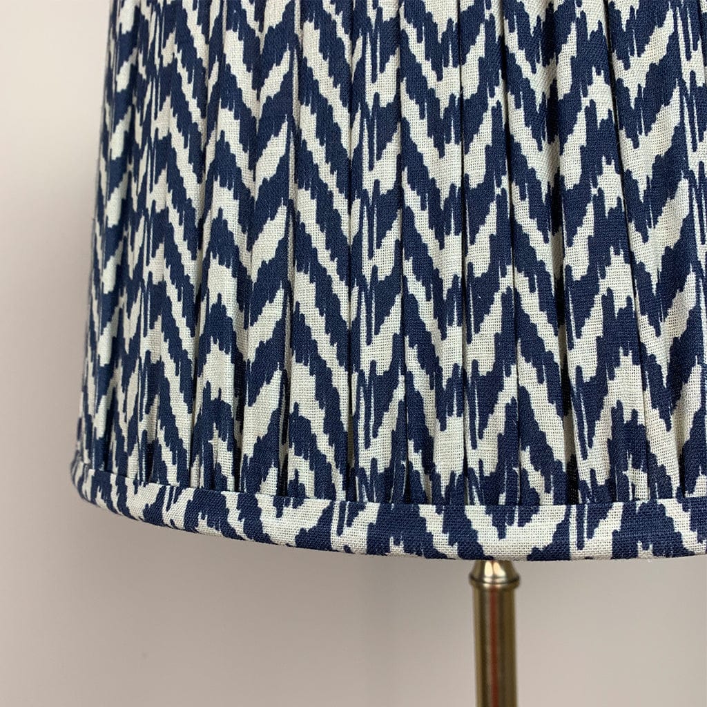 Gold Stick Table Lamp with Square Foot with Vienna Pleated Shade - Various Colours