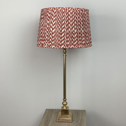 Gold Stick Table Lamp with Square Foot with Vienna Pleated Shade - Various Colours