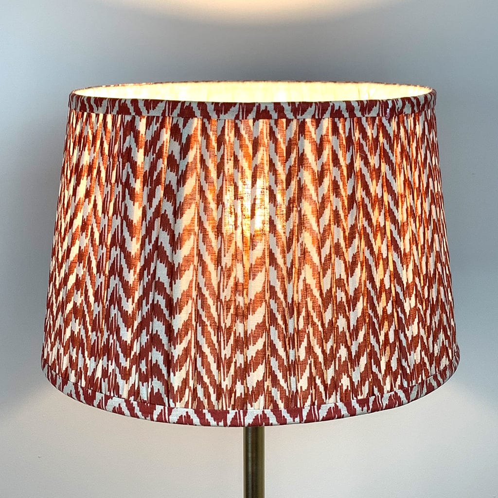 Gold Stick Table Lamp with Square Foot with Vienna Pleated Shade - Various Colours