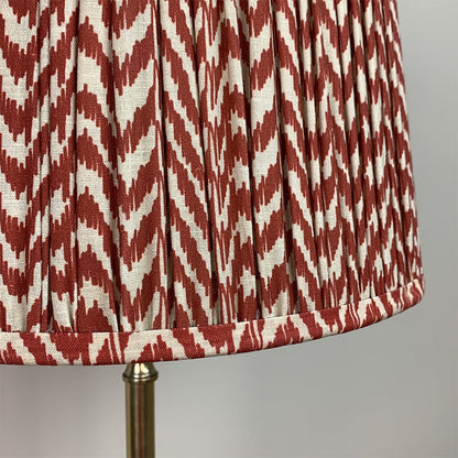 Gold Stick Table Lamp with Square Foot with Vienna Pleated Shade - Various Colours