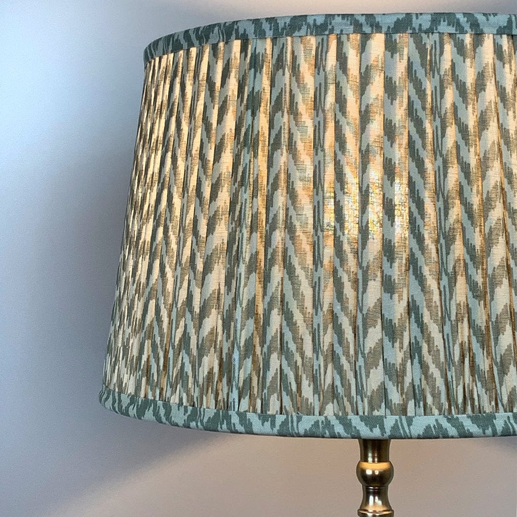 Gold Stick Table Lamp with Square Foot with Vienna Pleated Shade - Various Colours