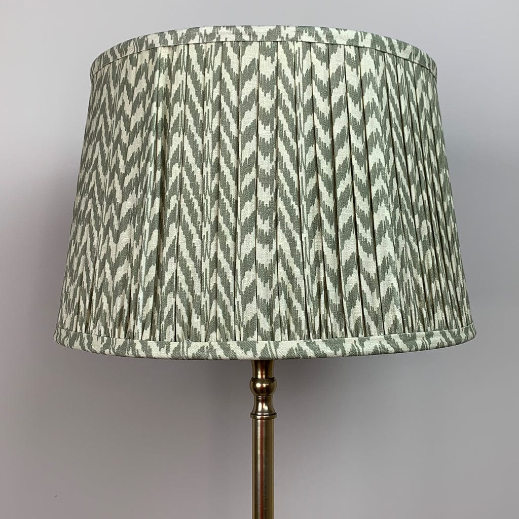 Gold Stick Table Lamp with Square Foot with Vienna Pleated Shade - Various Colours