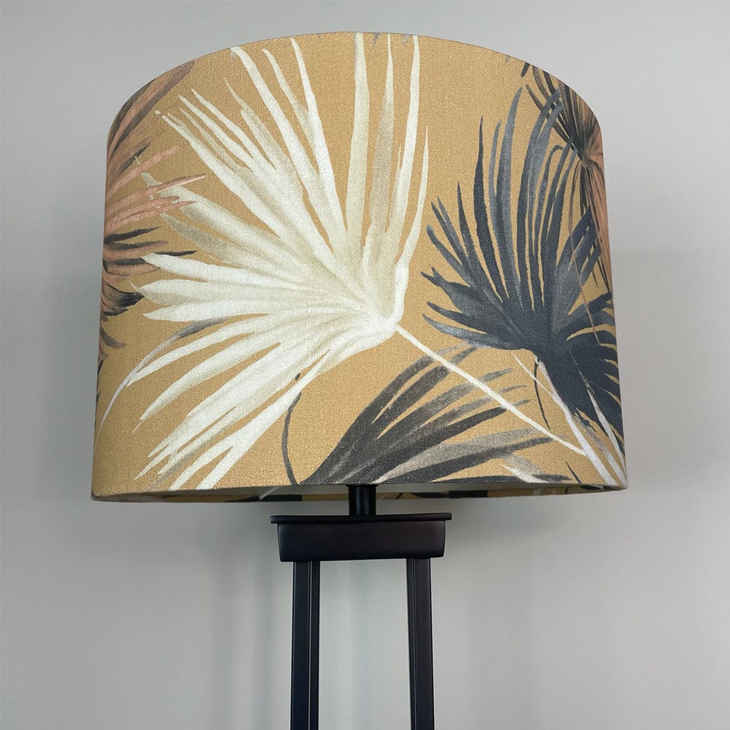 Matt Black Four Post Table Lamp with Azumi Honey Shade