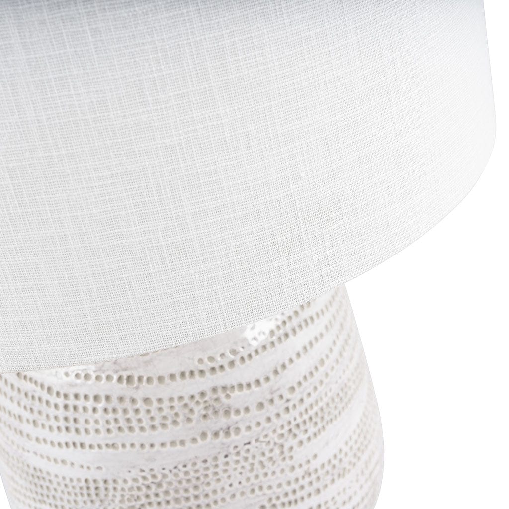 Alina White Dot Design Small Stoneware Table Lamp Base Only