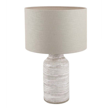 Alina White Dot Design Stoneware Table Lamp