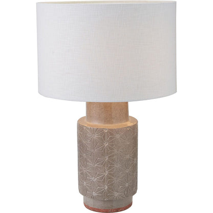 Sidra Grey Stoneware Etch Detail Table Lamp