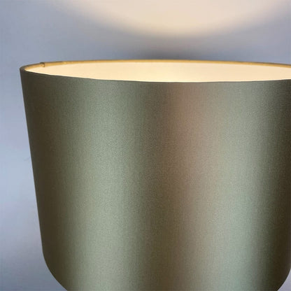 Emilia White Ribbed Glass Table Lamp with Satin Gold Shade