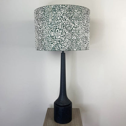 Marin Black Tall Neck Table Lamp with Tanzania Fern Lampshade