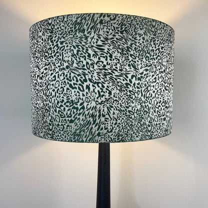 Marin Black Tall Neck Table Lamp with Tanzania Fern Lampshade