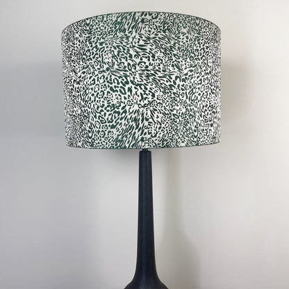 Marin Black Tall Neck Table Lamp with Tanzania Fern Lampshade