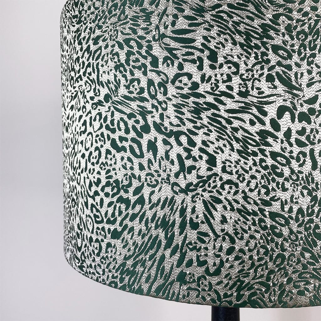 Marin Black Tall Neck Table Lamp with Tanzania Fern Lampshade