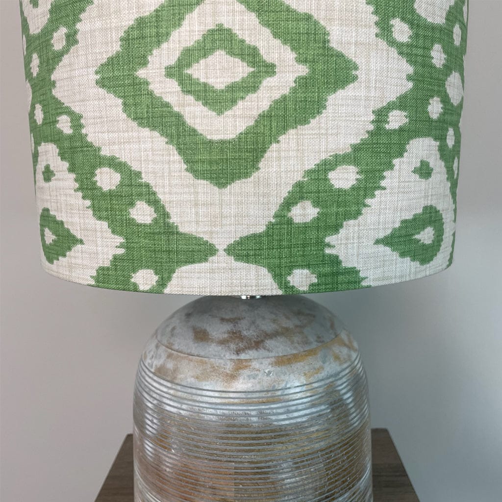 Nelu Warm Grey Wash Dome Table Lamp with Marrakesh Emerald Shade