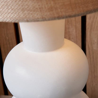 Aaliyah White Curved Bottle Ceramic Table Lamp