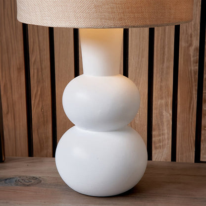 Aaliyah White Curved Bottle Ceramic Table Lamp