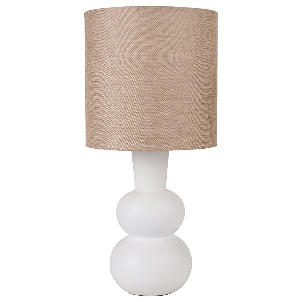 Aaliyah White Curved Bottle Ceramic Table Lamp