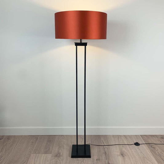 Matt Black Metal Four Post Floor Lamp