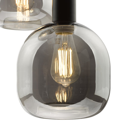 Ada Satin Black 3 Light Cluster Pendant