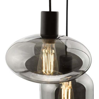 Ada Satin Black 3 Light Cluster Pendant