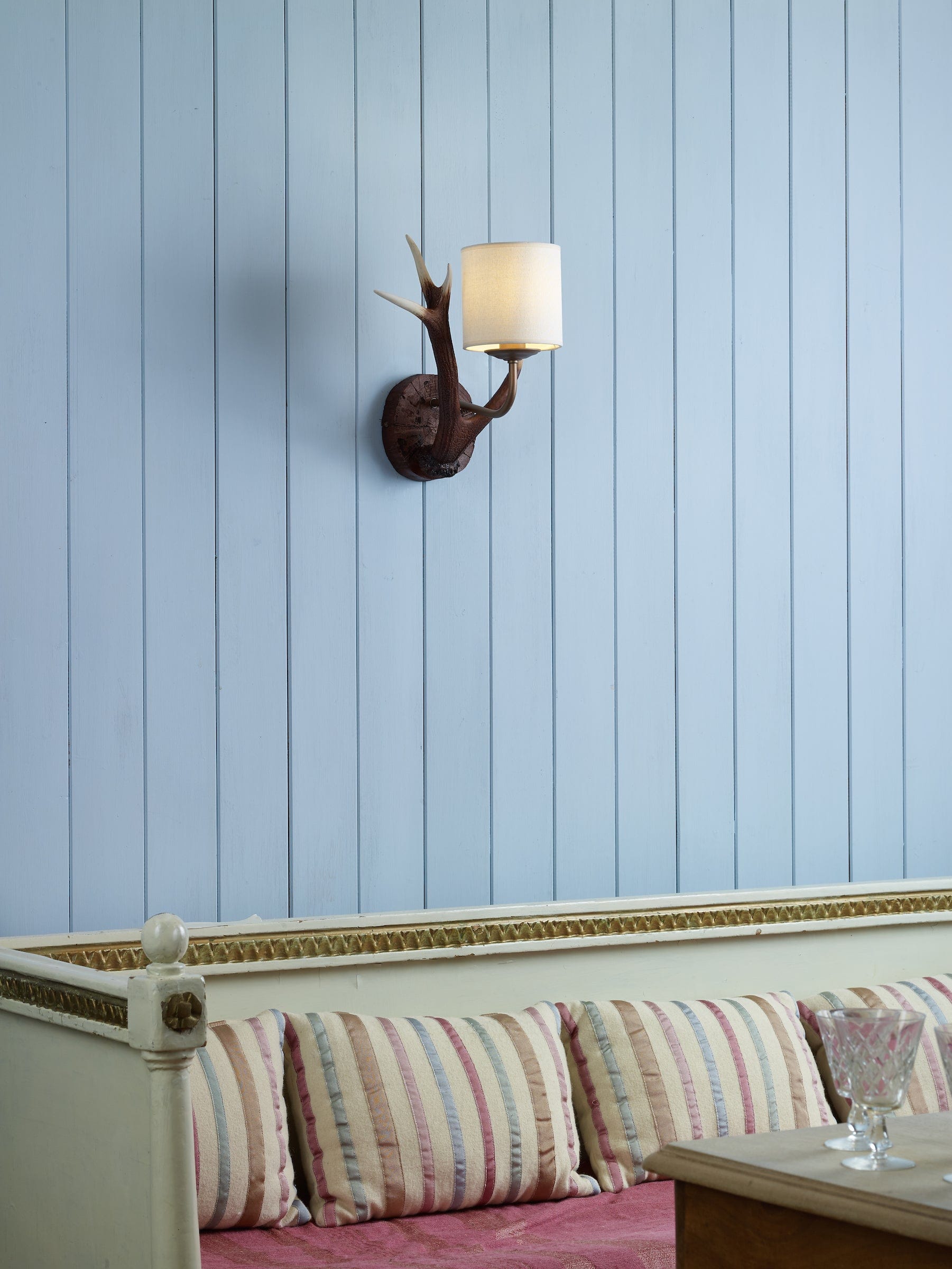 David Hunt Antler Small Wall Light with Shade