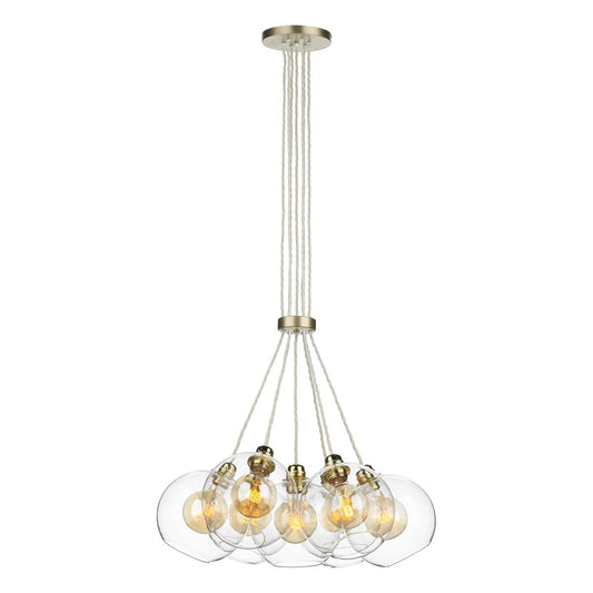 David Hunt Apollo 7 Light Pendant Butter Brass