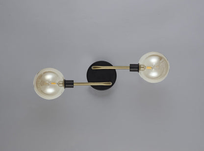 Atom 2 Light Wall Light Matt Black