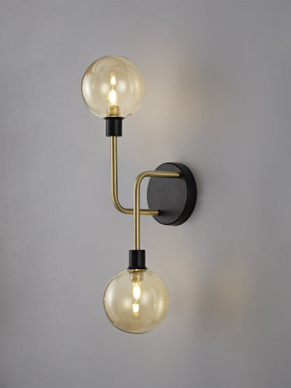 Atom 2 Light Wall Light Matt Black