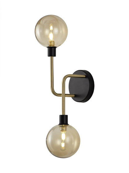 Atom 2 Light Wall Light Matt Black