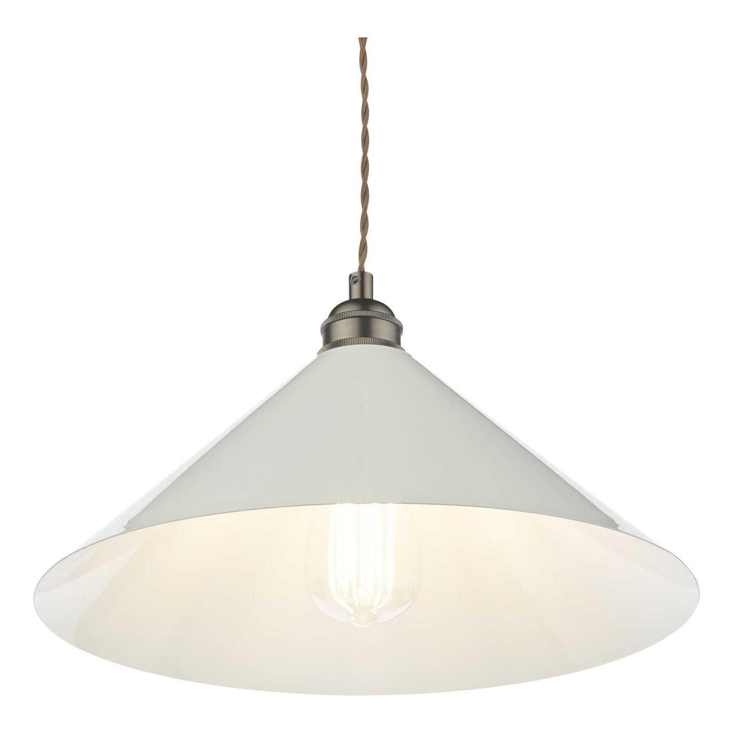 Audley End Single Pendant Bronze and Cream