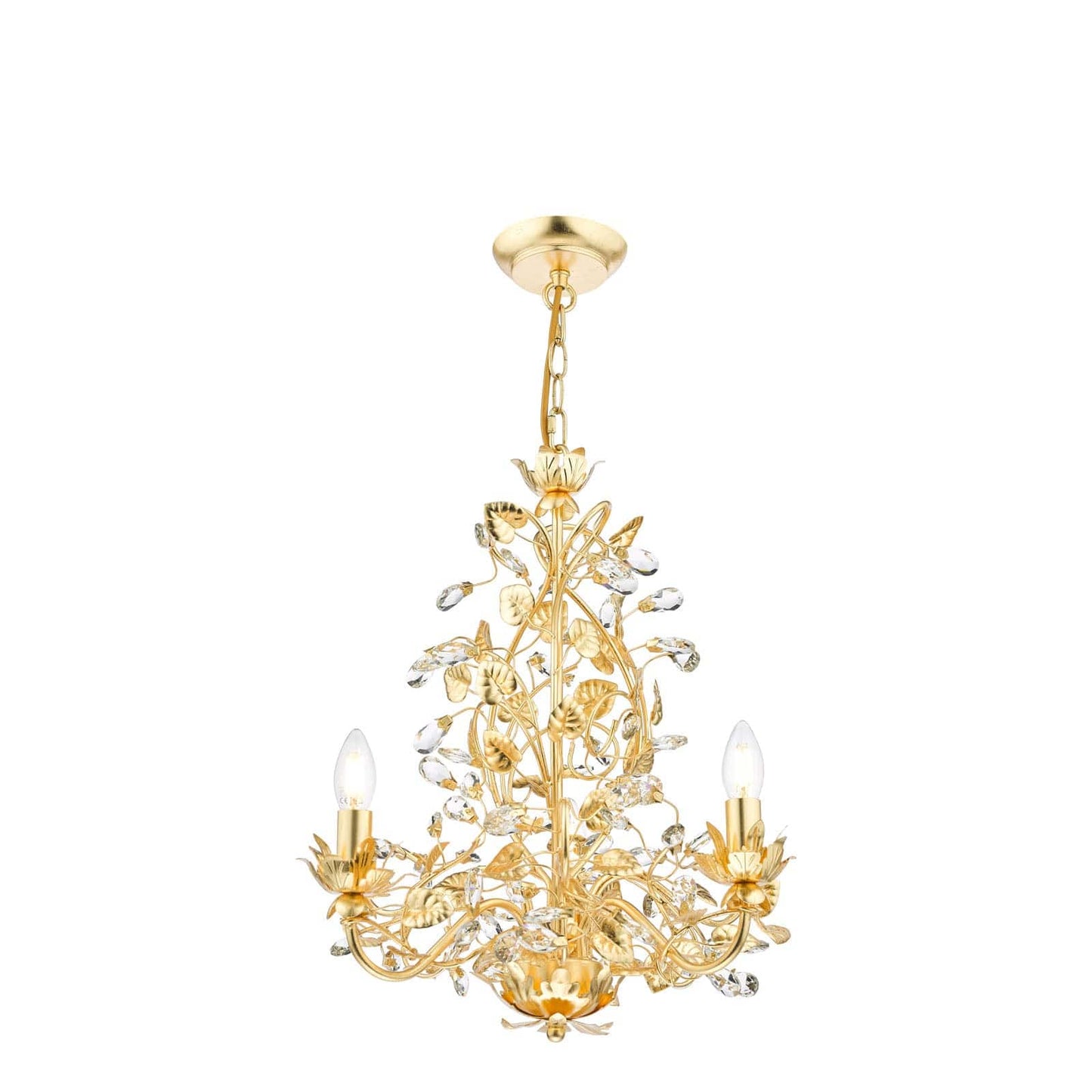 Audley End 3 Light Pendant Gold Leaf