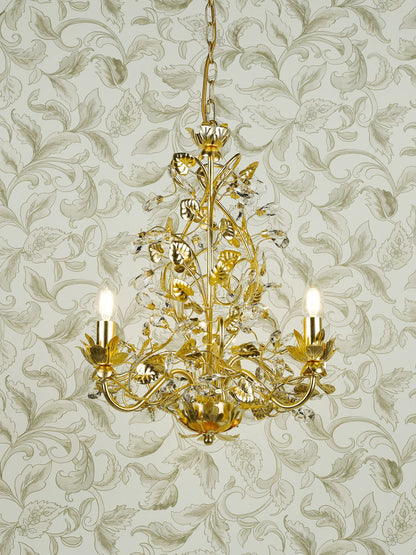 Audley End 3 Light Pendant Gold Leaf