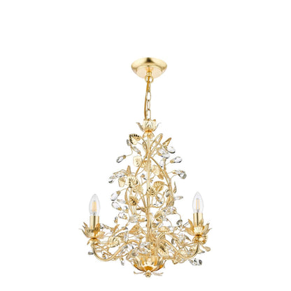 Audley End 3 Light Pendant Gold Leaf