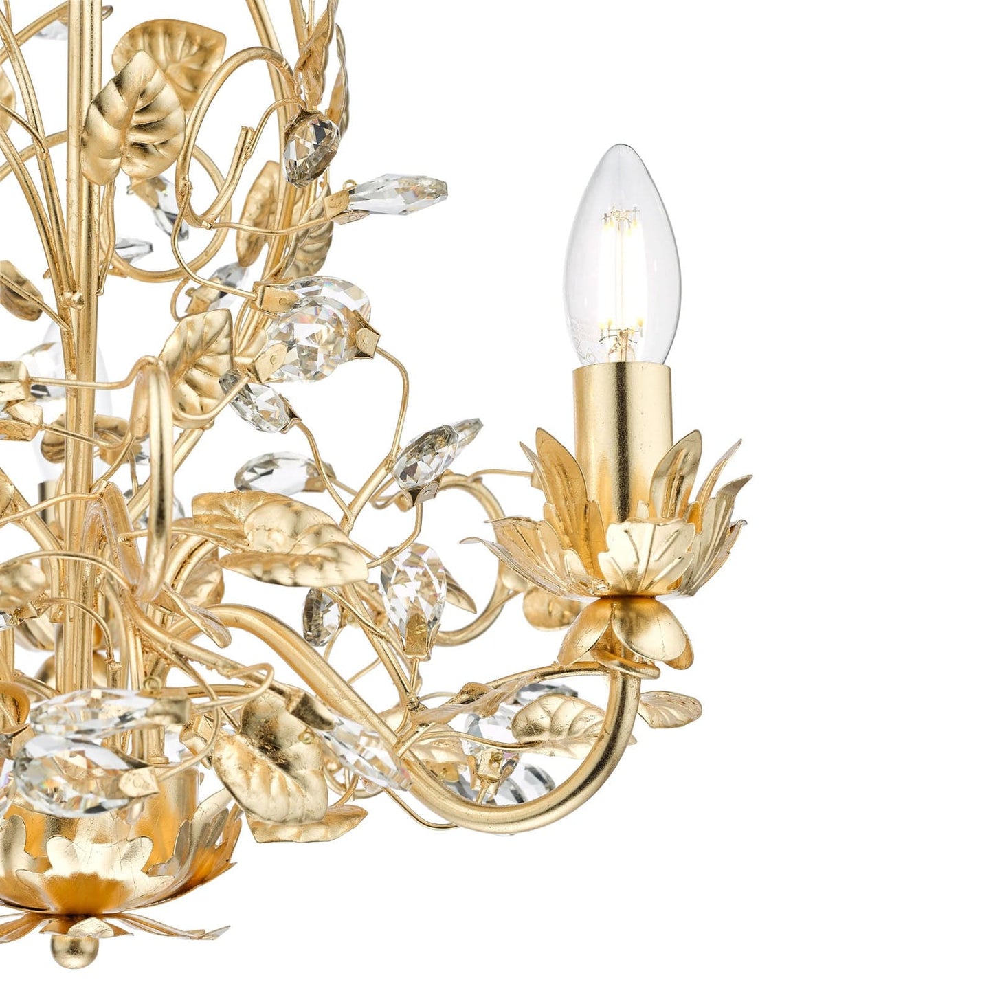 Audley End 3 Light Pendant Gold Leaf