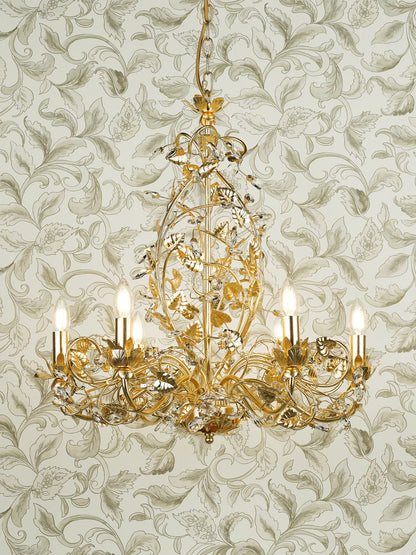 Audley End 6 Light Pendant Gold Leaf