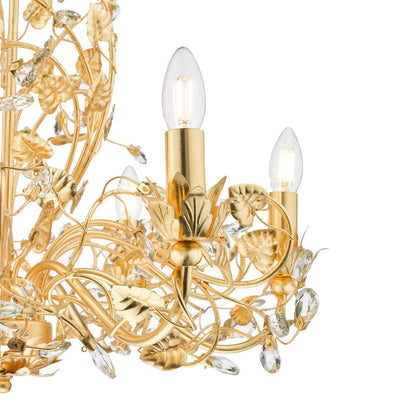 Audley End 6 Light Pendant Gold Leaf