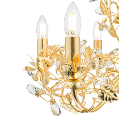 Audley End 6 Light Pendant Gold Leaf