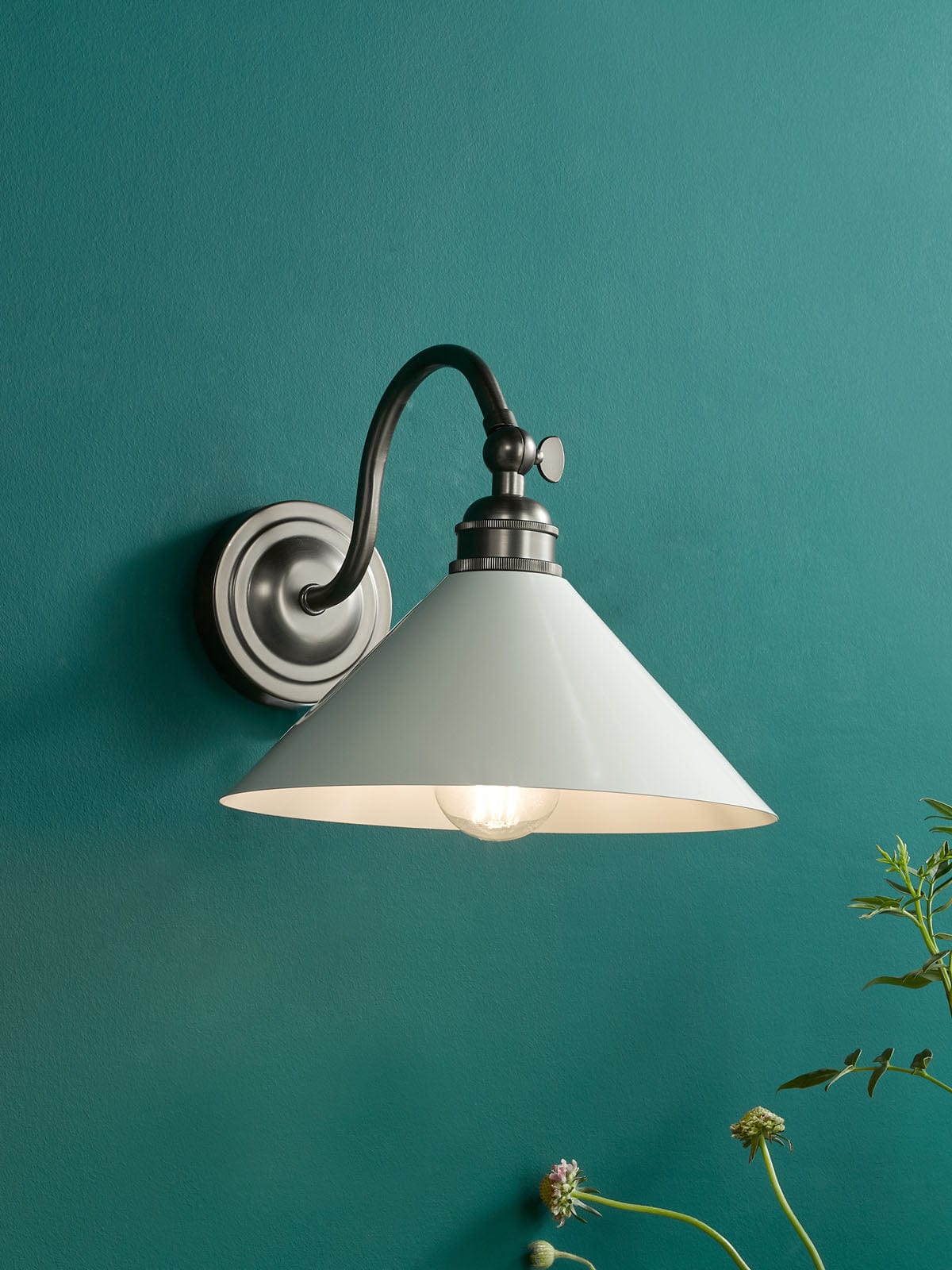 Audley End Wall Light Rubbed Bronze and Cream