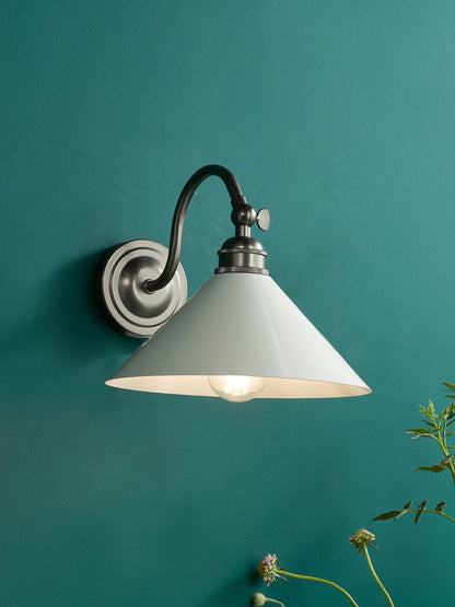 Audley End Wall Light Rubbed Bronze and Cream