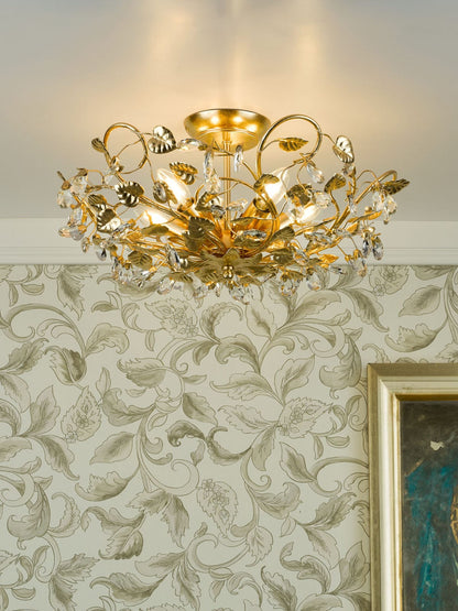 Audley End 5 Light Semi-Flush Gold Leaf