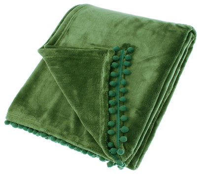 Dark Olive Cashmere Touch Fleece Throw