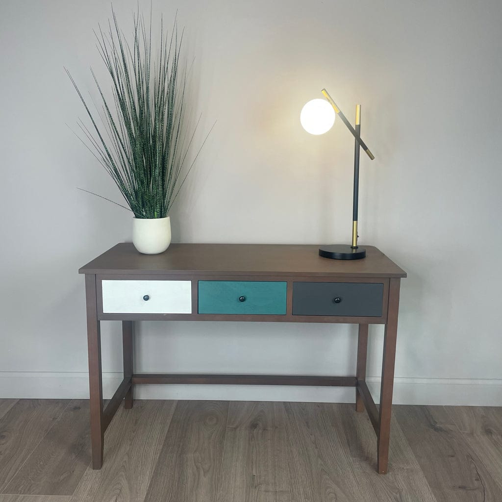 Pine Wood Multicoloured 3 Drawer Desk