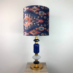 Alena Table Lamp with Tall Kasbah Navy Velvet Shade