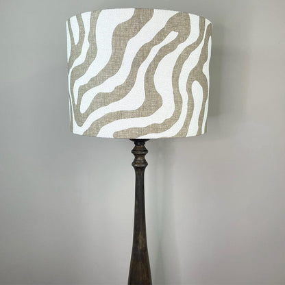 Alia Grey Wash Turned Mango Wood Floor Lamp with Sigrid Birch Boucle Shade