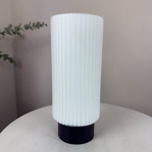 Aneska Touch Lamp Matt Black and Opal Glass