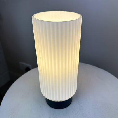 Aneska Touch Lamp Matt Black and Opal Glass