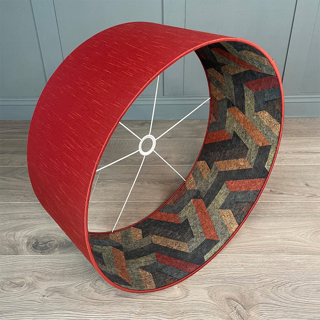 Anthology Escheresque Cork Wallpaper Lined Pendant Shade with Astor Phoenix Outer