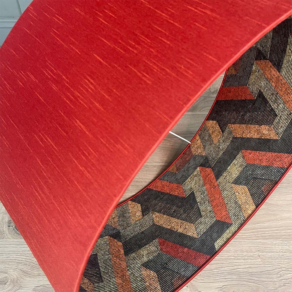 Anthology Escheresque Cork Wallpaper Lined Pendant Shade with Astor Phoenix Outer