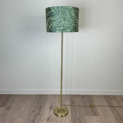 Antique Brass Belford Floor Lamp with Acoustic Palm Emerald Shade