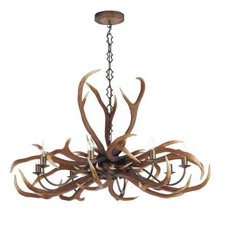 David Hunt Antler Rustic Emperor 8 Light Chandelier