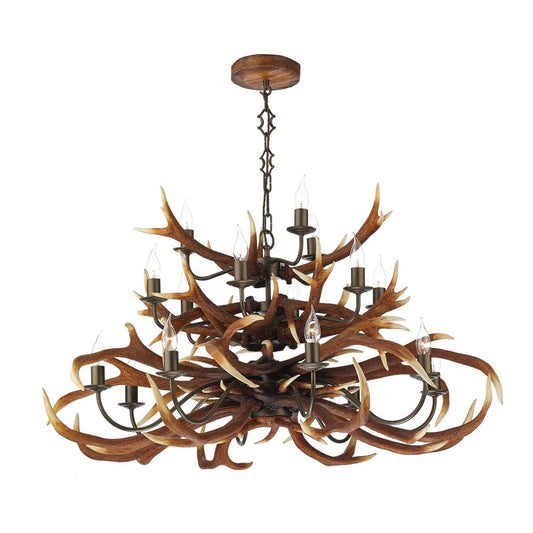 David Hunt Antler Rustic 17 Light Chandelier