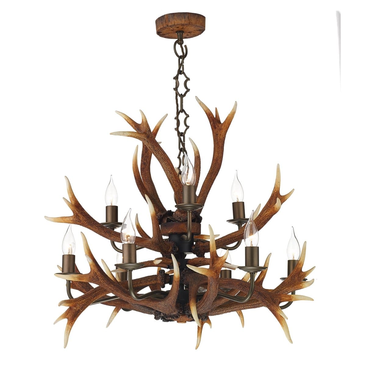 David Hunt Antler Rustic 9 Light Chandelier